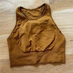 Lululemon high neck sports bra size 6 copper color